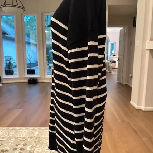 Sezane Evelyn Dress Navy / Ecru - Size M - Picture 6 of 11